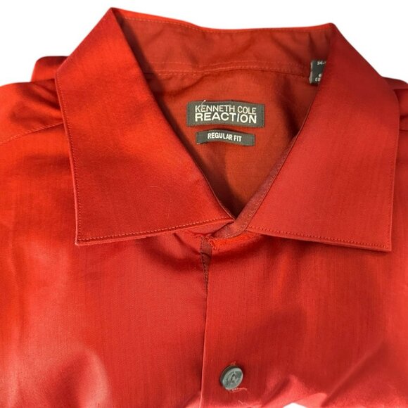 Kenneth Cole Reation red dress shirt 17.5x34-35 Regular fit NWT - Picture 10 of 12